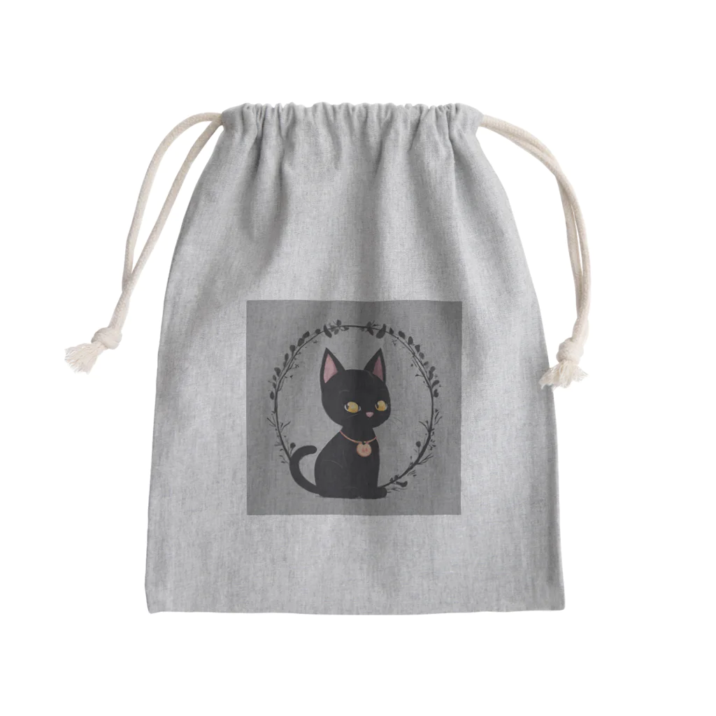 ka293のかわいい黒猫 Mini Drawstring Bag