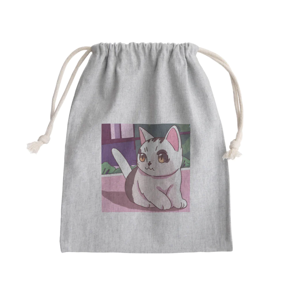 ハチワレにゃんこの軌跡の白茶ハーフの可愛い子猫グッズ Mini Drawstring Bag