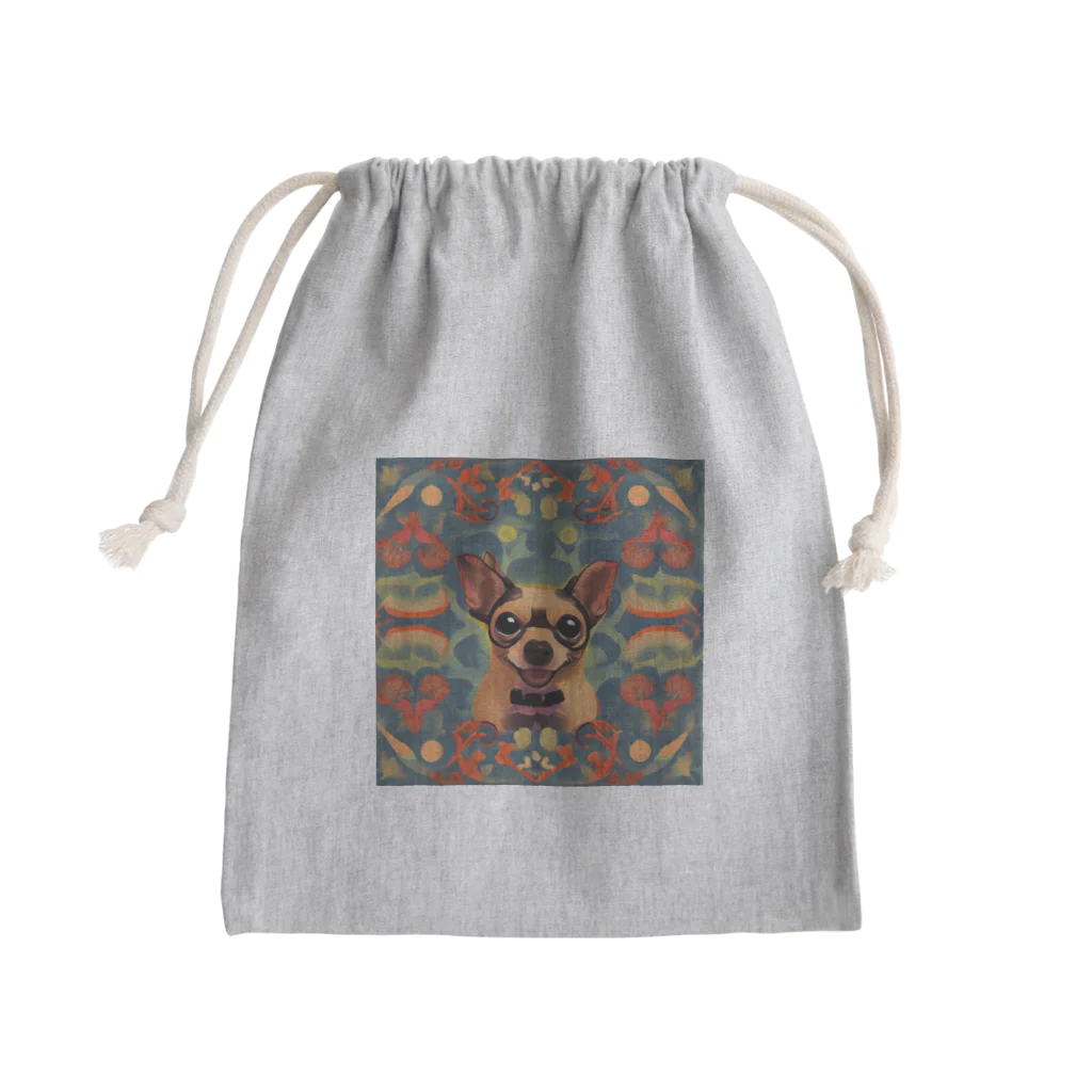 チワワ愛好家ショップのハロウィンの魔法で輝くチワワアート Mini Drawstring Bag