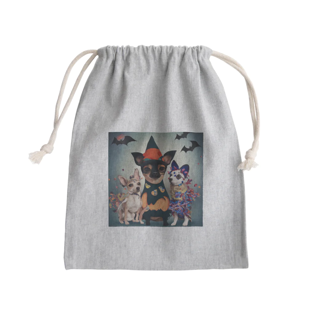 チワワ愛好家ショップの仮装のクリエイティブ！ハロウィン・チワワたち Mini Drawstring Bag