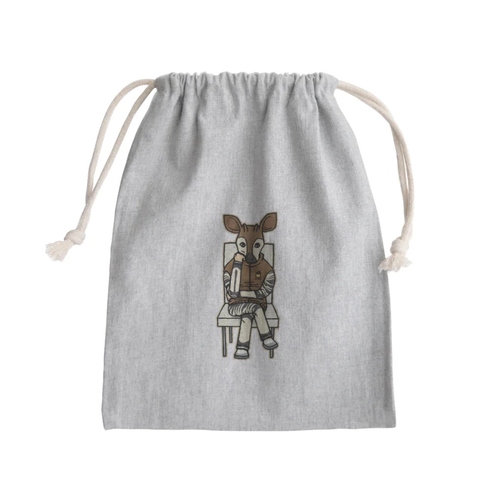 すとろべりーガムFactoryの物思いにふけるオカピ氏 Mini Drawstring Bag