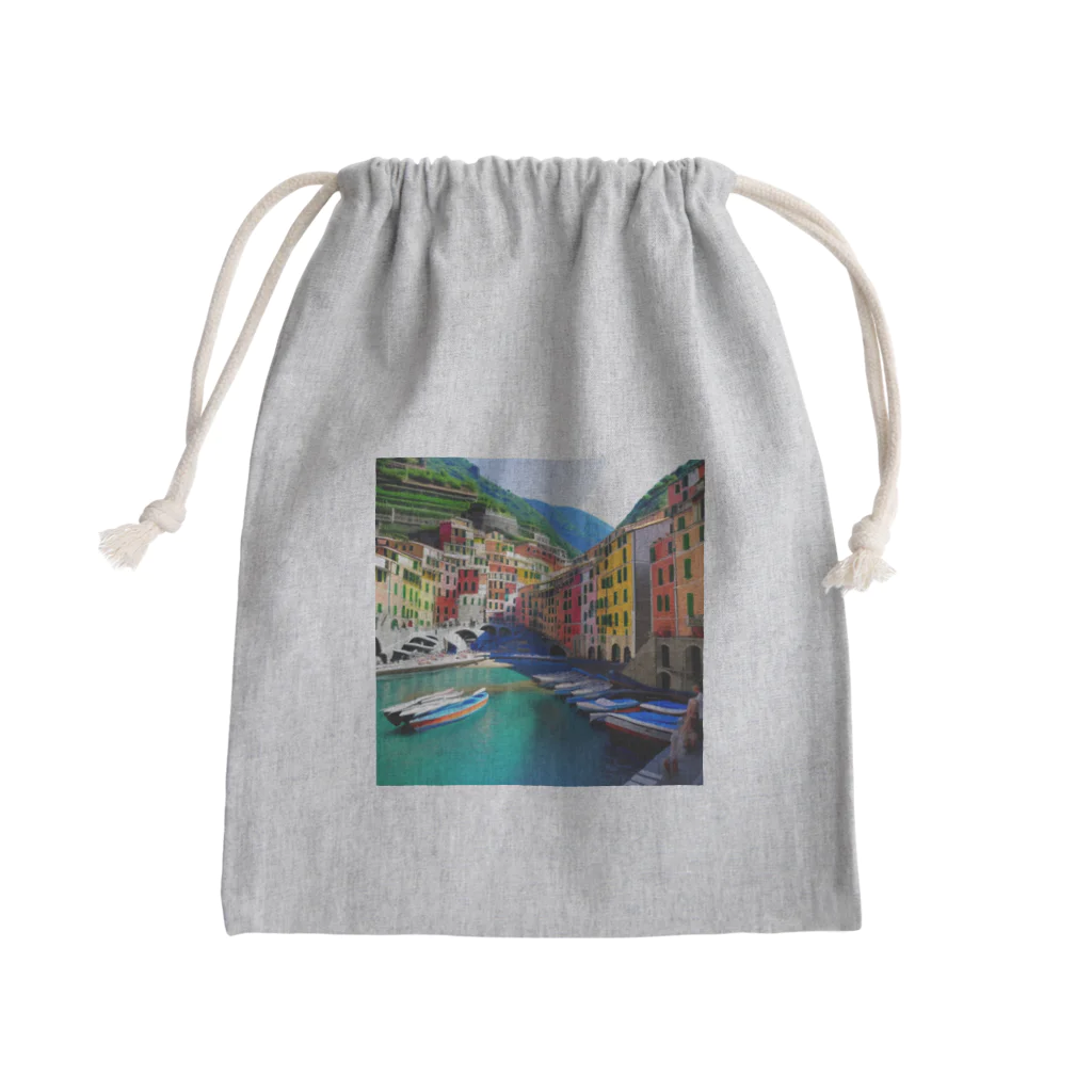 KSK SHOPの絵画のようなチンクエテッレの風景 Mini Drawstring Bag