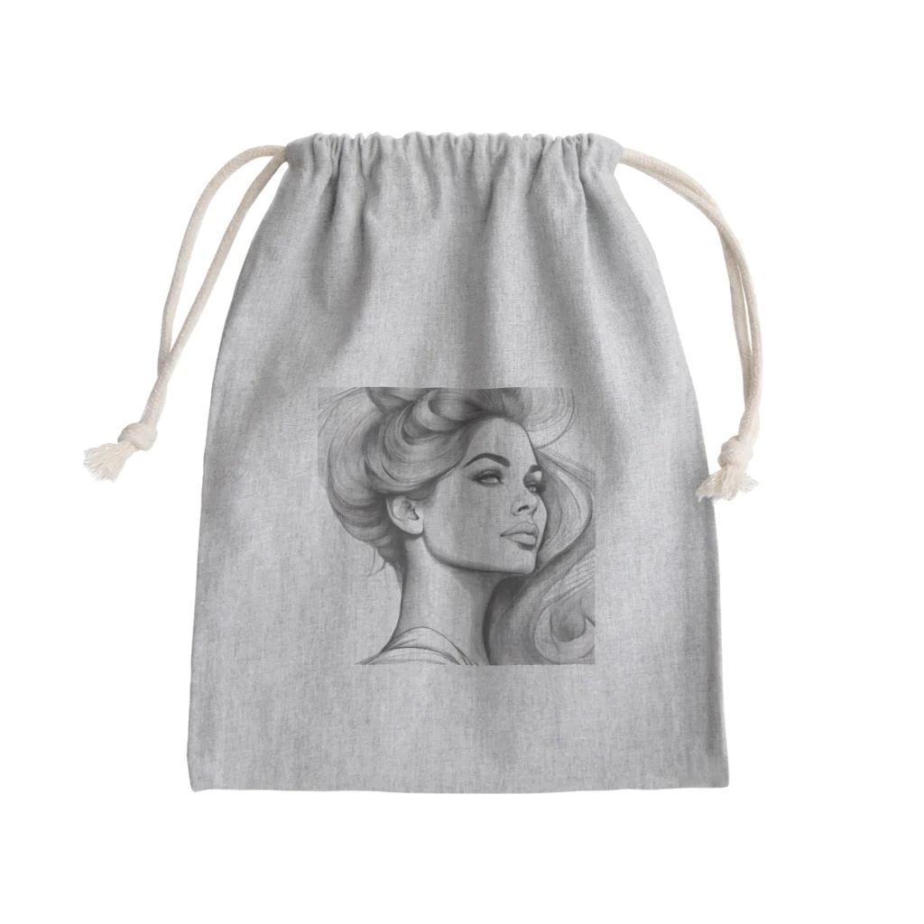 moribouの髪をかき上げる女性アートグッズ Mini Drawstring Bag