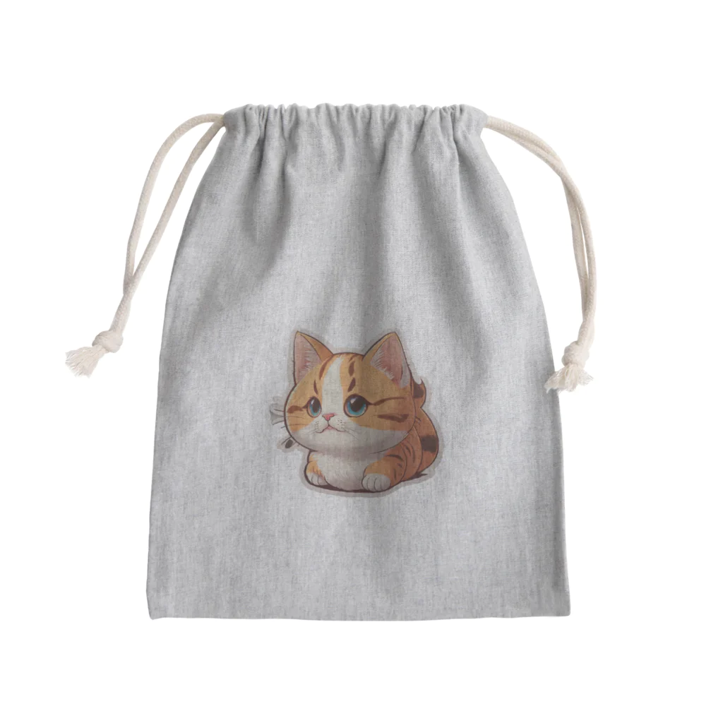 Auraのまん丸猫ちゃん Mini Drawstring Bag