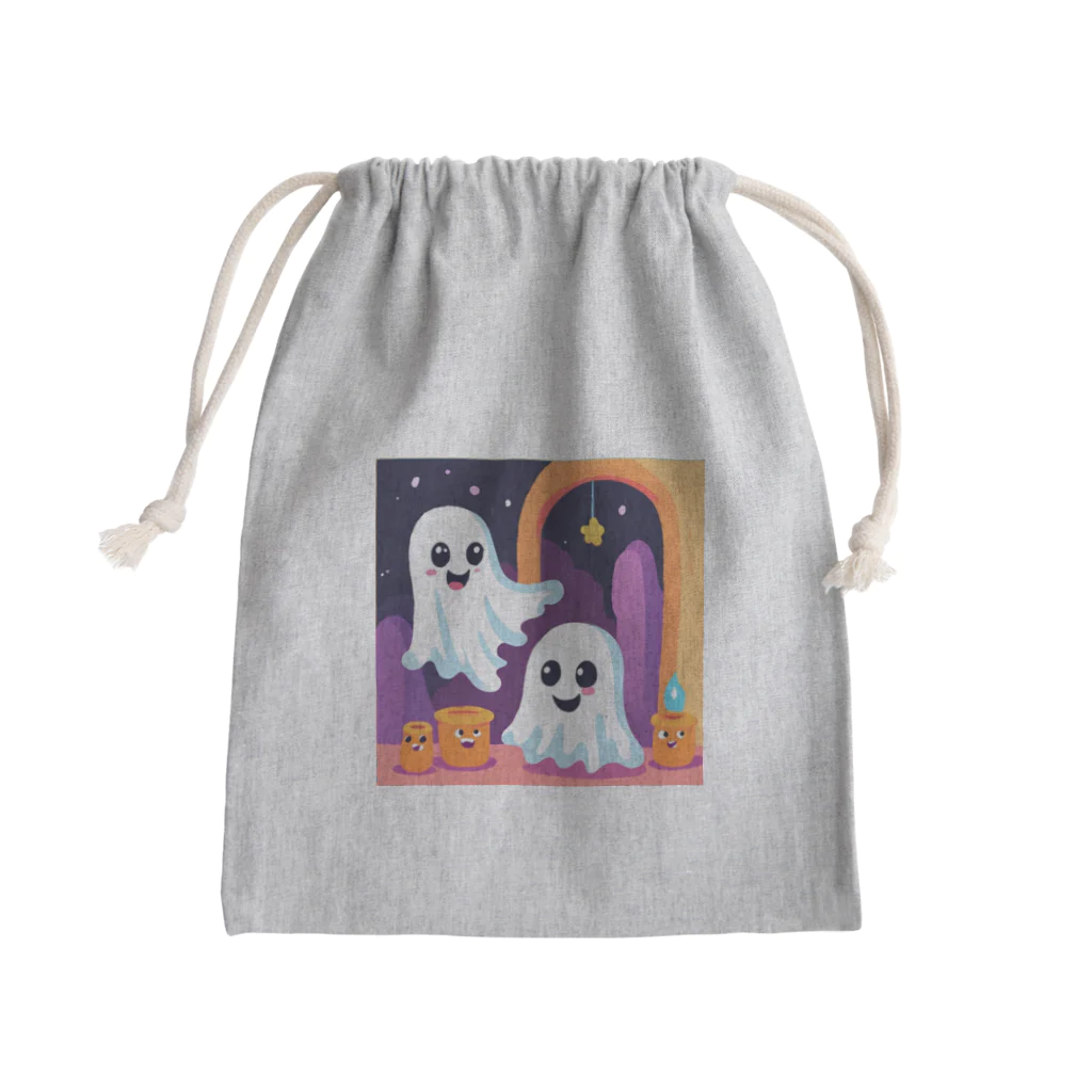 ダンキュのふわふわおばけちゃん Mini Drawstring Bag