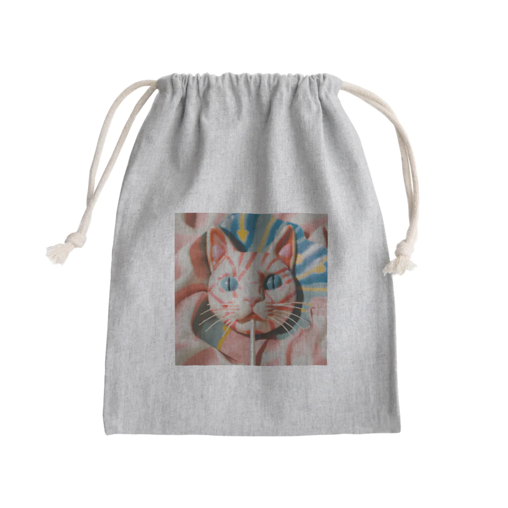 猫雑貨屋　ねこまろの猫のカラフルロリポップ Mini Drawstring Bag