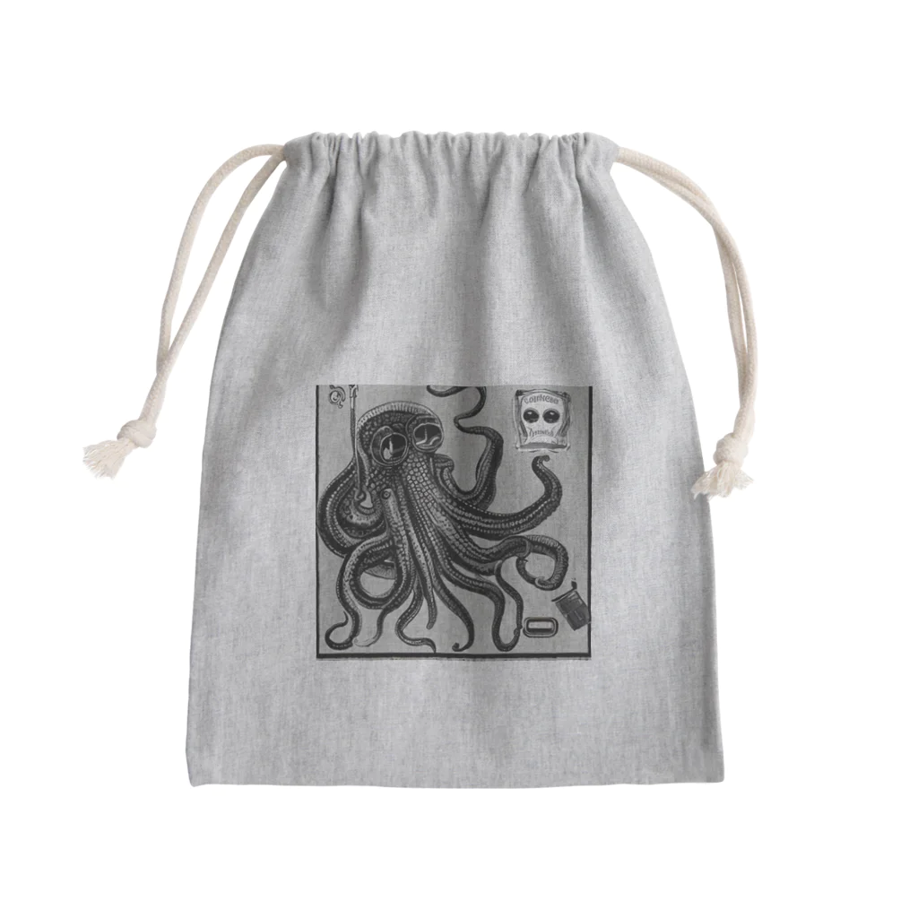 宇宙開発デザイン科のクレイジーオクトパス Mini Drawstring Bag