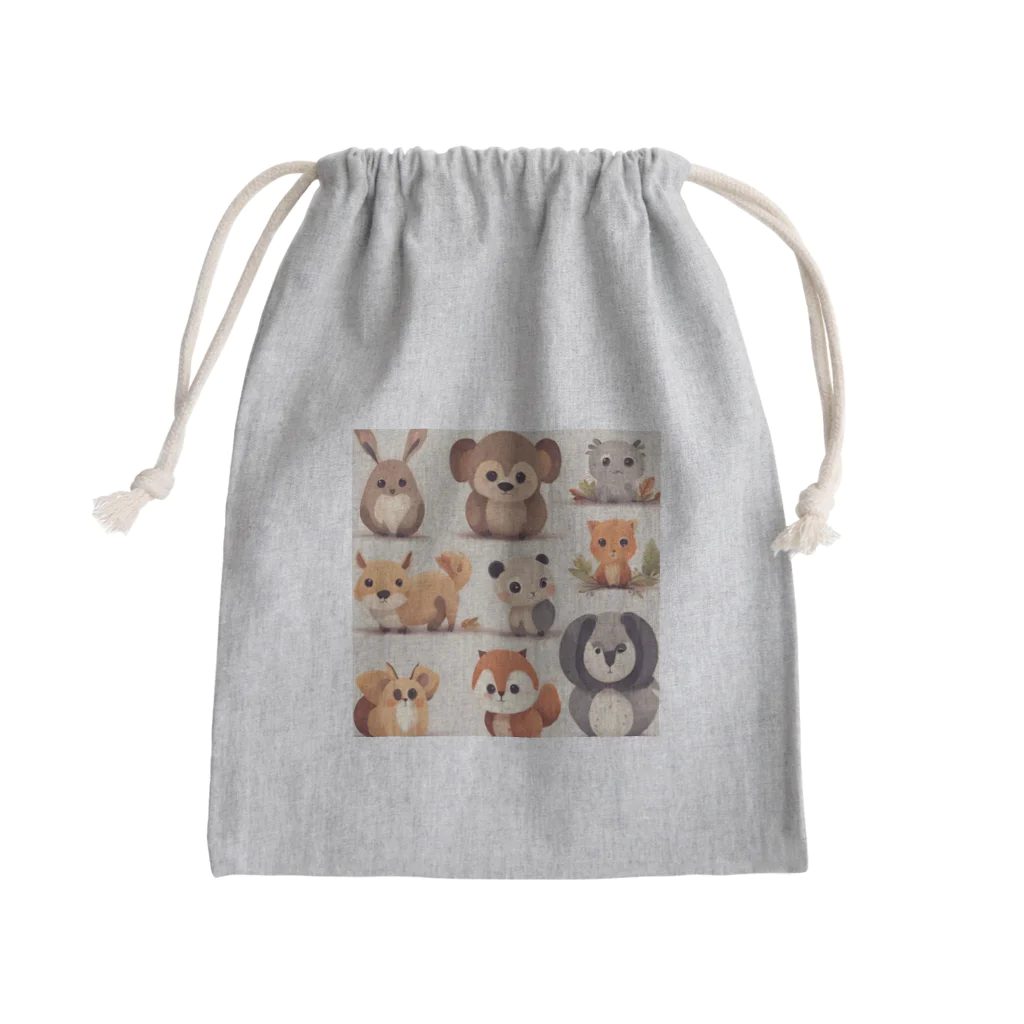 SaSuKeの森の動物達のイラスト Mini Drawstring Bag