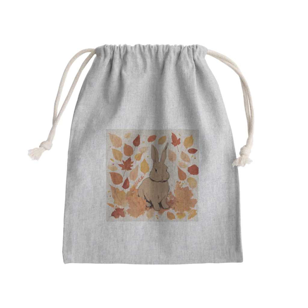 mojaの紅葉とうさぎ🐰 Mini Drawstring Bag