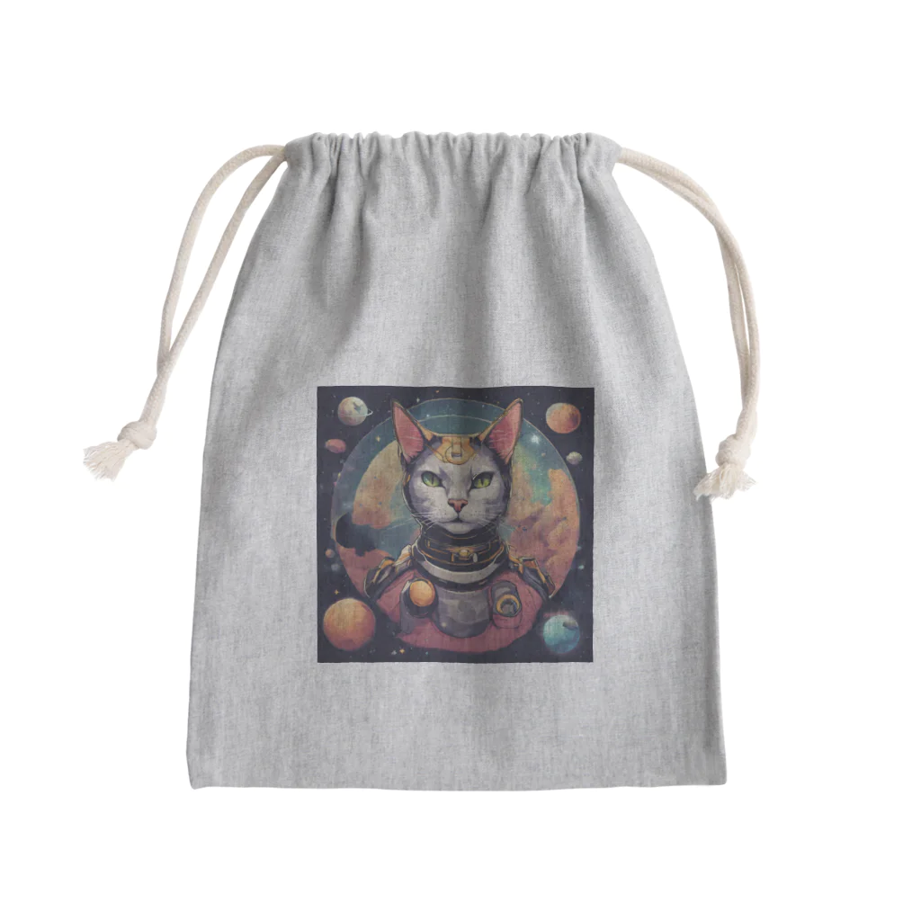 猫雑貨屋　ねこまろのにゃんこ宇宙の彼方へ Mini Drawstring Bag