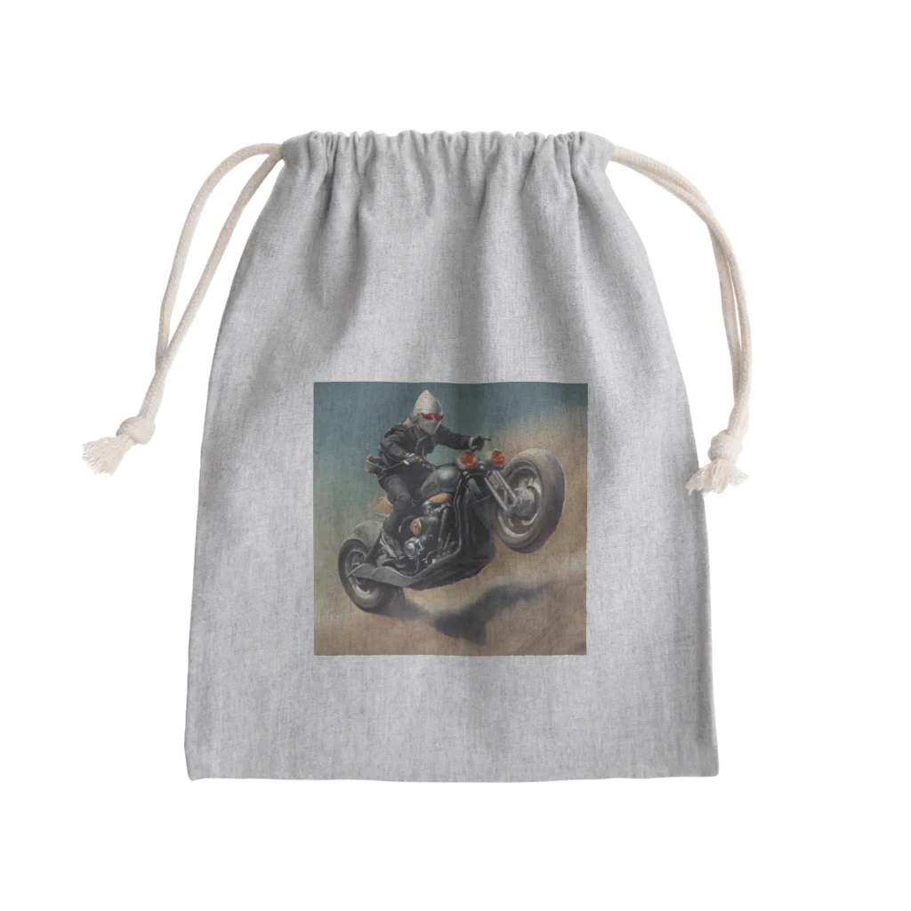 Yamapの仮面のバイク乗り Mini Drawstring Bag