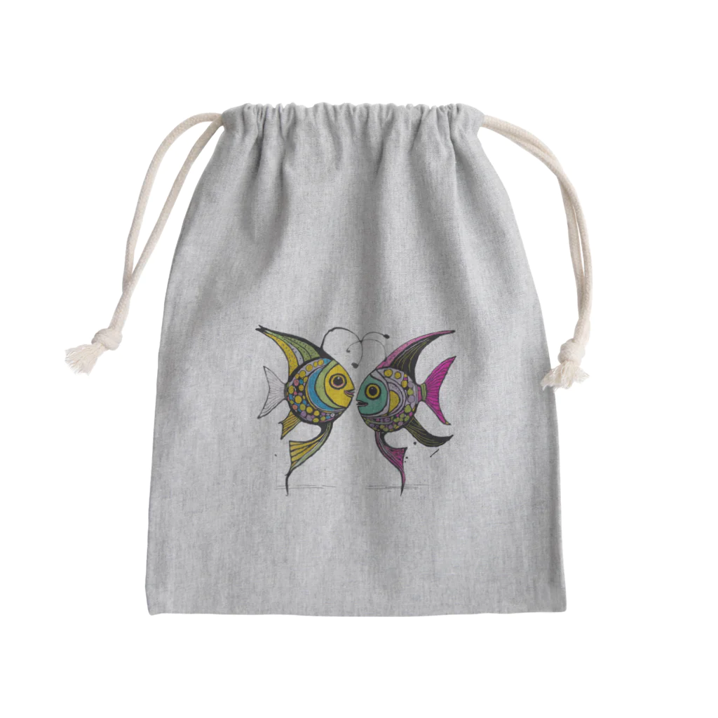 猫魚鳥時々犬等 arte♡のFortune Fish ♡ Mini Drawstring Bag