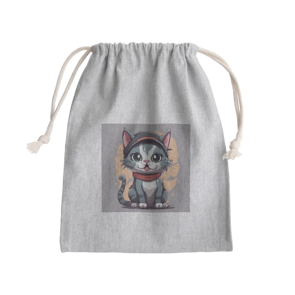 じゅんじゅんのキャップ猫 Mini Drawstring Bag