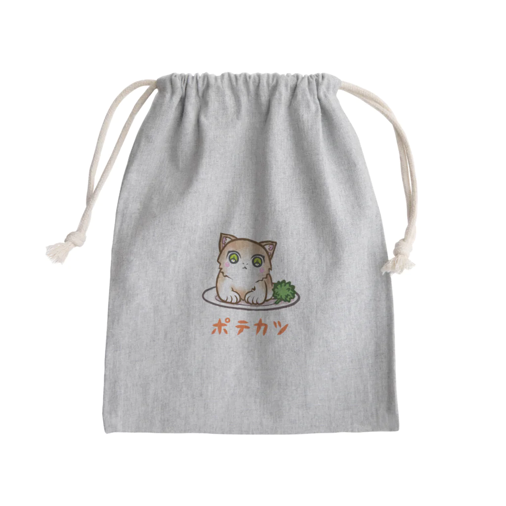 nya-mew（ニャーミュー）のポテカツ Mini Drawstring Bag