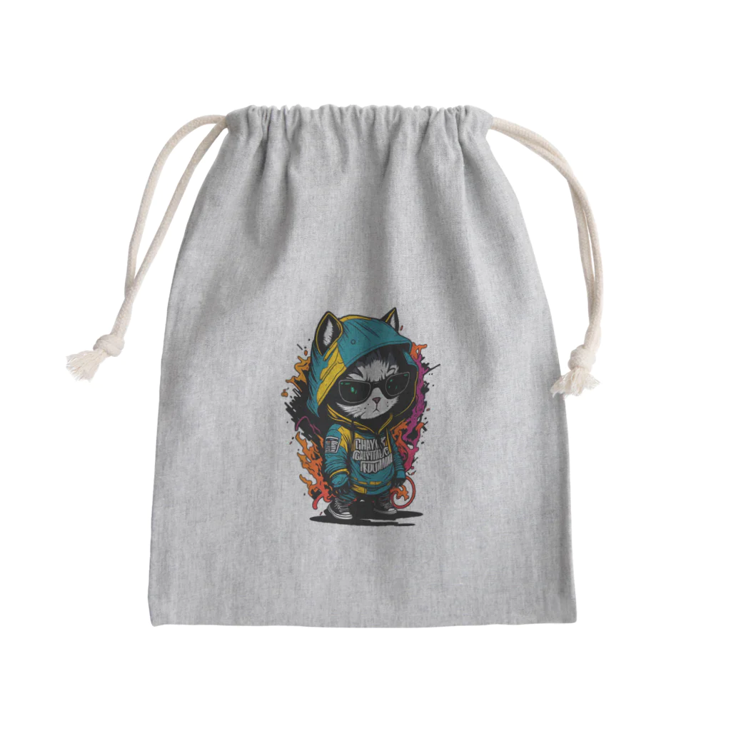 めんぼうさんやのちびネコ Mini Drawstring Bag