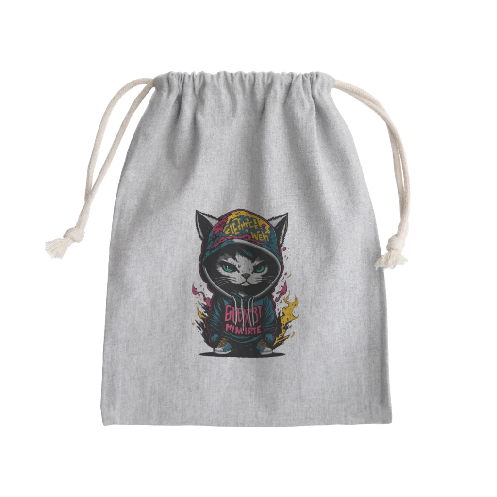 めんぼうさんやのちびネコ Mini Drawstring Bag