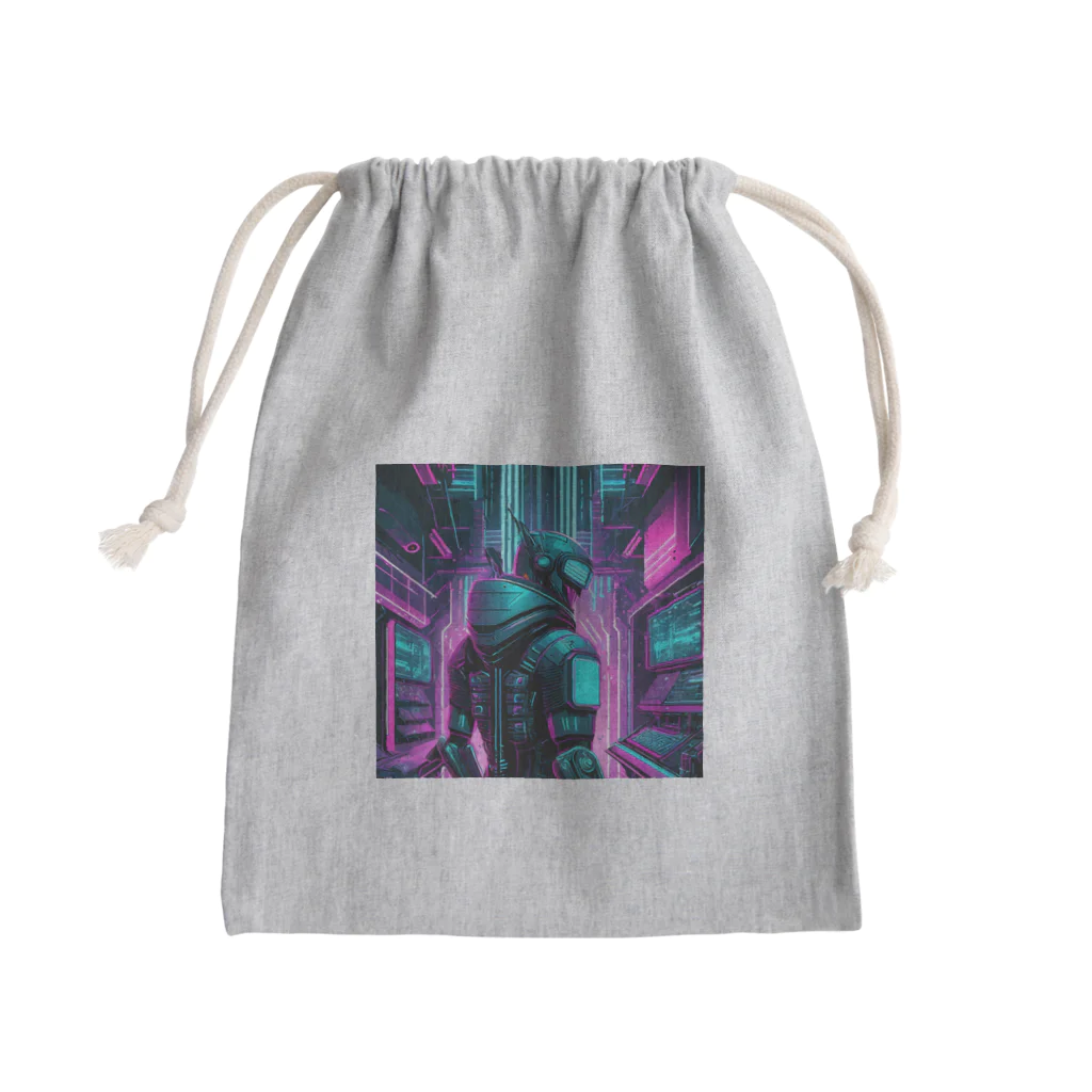 のんびりアート工房のサイバーパンク Mini Drawstring Bag