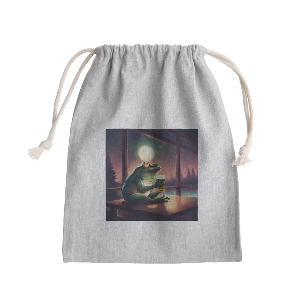 ショップ®️_生き物大好きの酒飲みカエル Mini Drawstring Bag