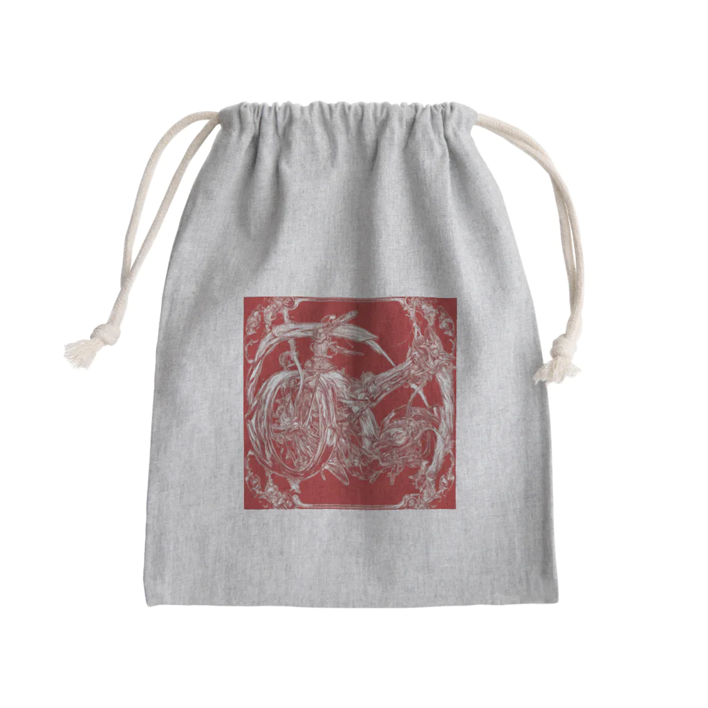 Critical_wingの赤の怪物 Mini Drawstring Bag