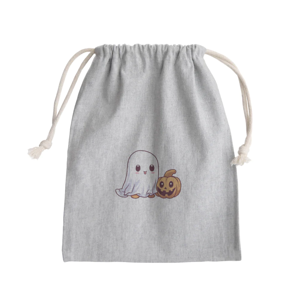 Vasetti_pressの可愛いおばけとカボチャ Mini Drawstring Bag