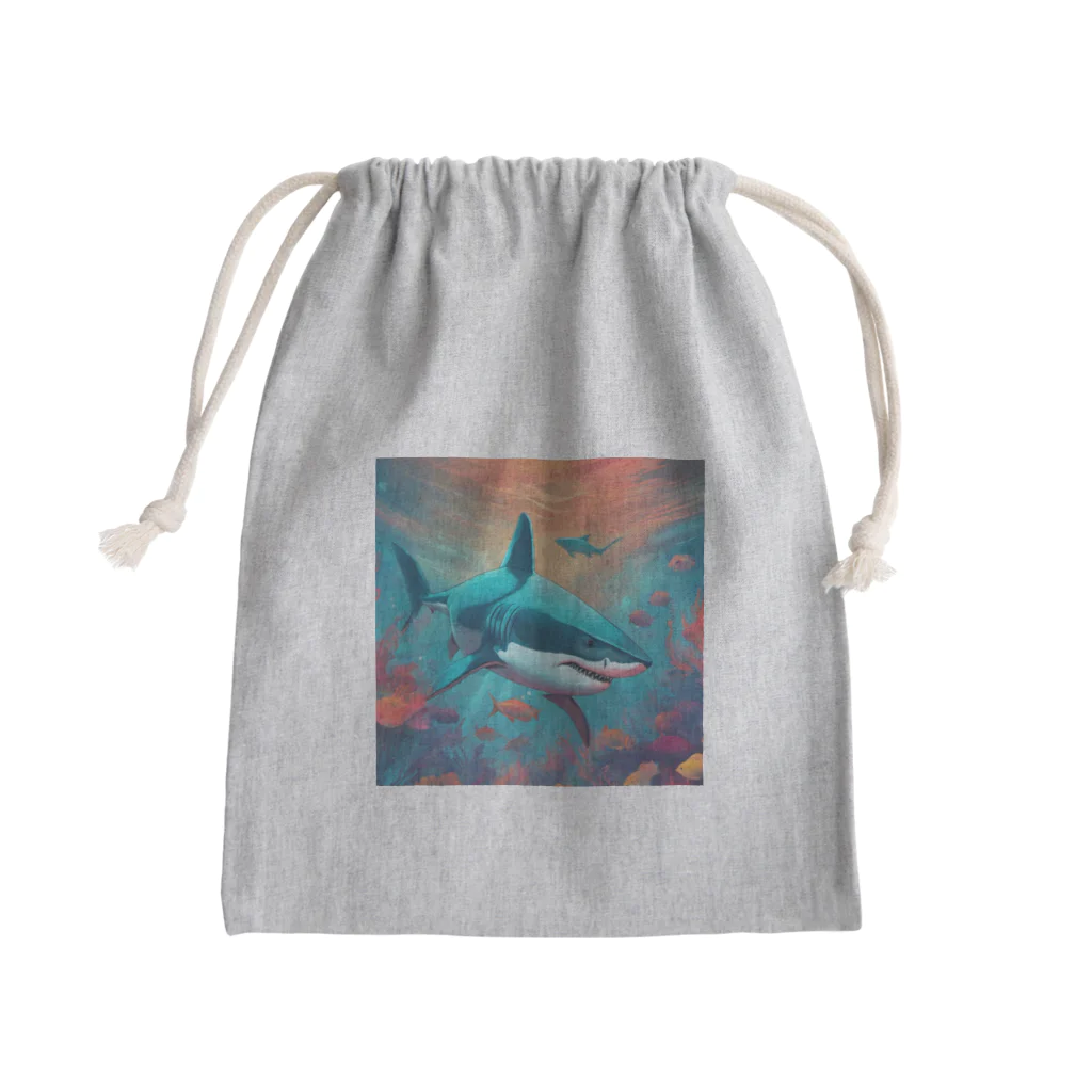 LINEスタンプっぽいグッズショップのサメさん Mini Drawstring Bag