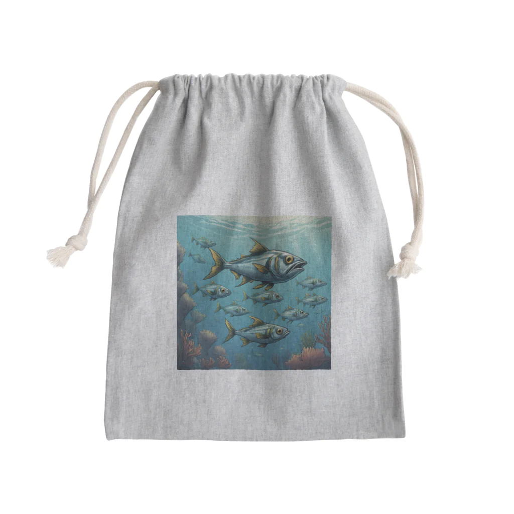 OI-ARTの海中の魚群 Mini Drawstring Bag