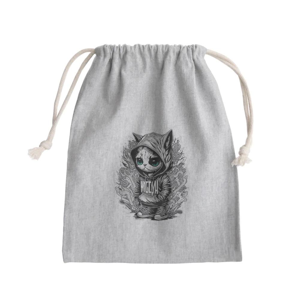 めんぼうさんやのちびネコ Mini Drawstring Bag