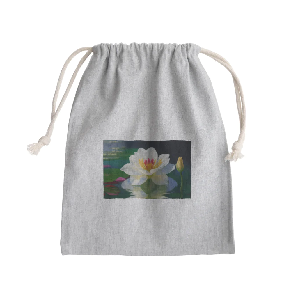 ZZRR12の水辺に咲く純白の花 Mini Drawstring Bag