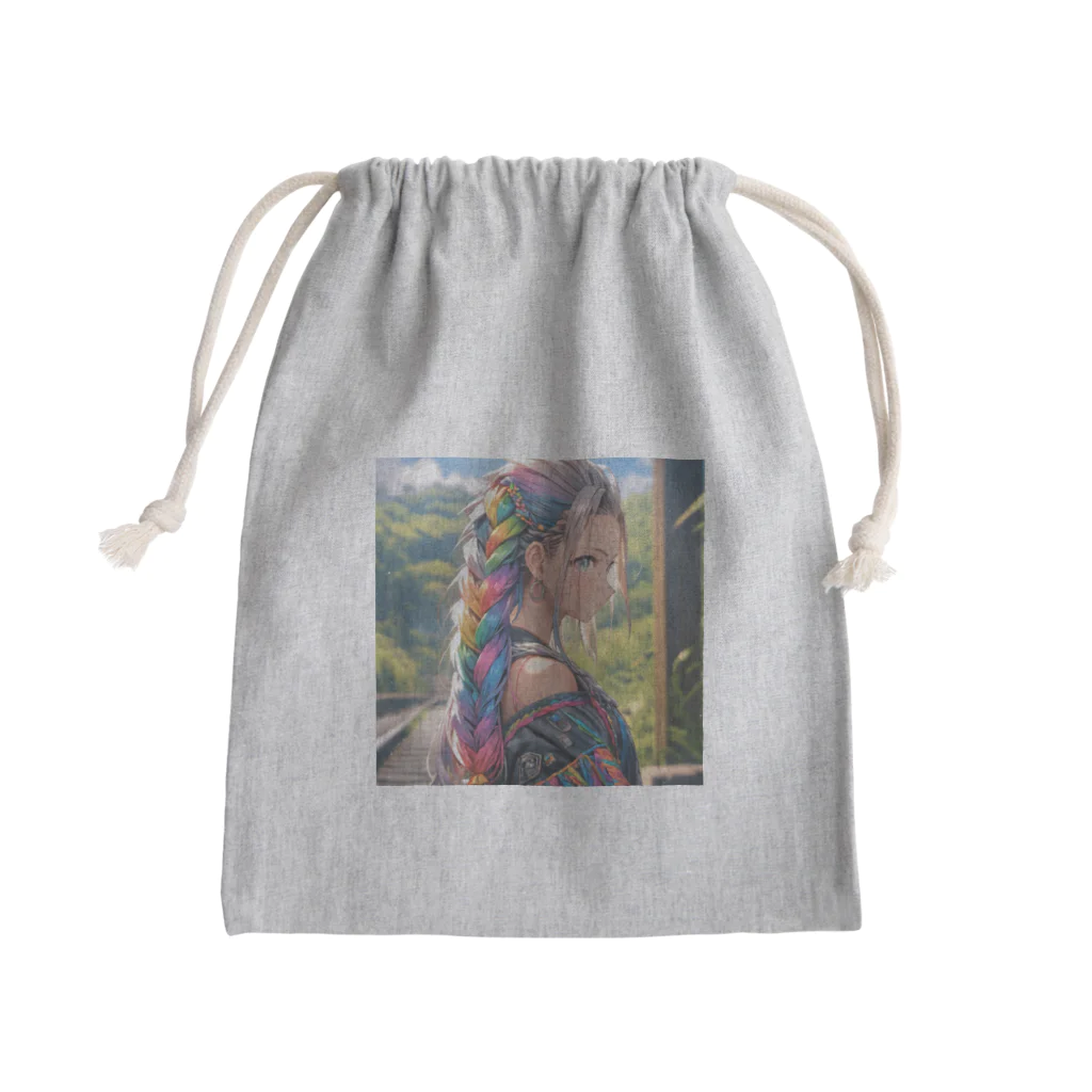 かわいい娘ショップのレインボウ娘 Mini Drawstring Bag