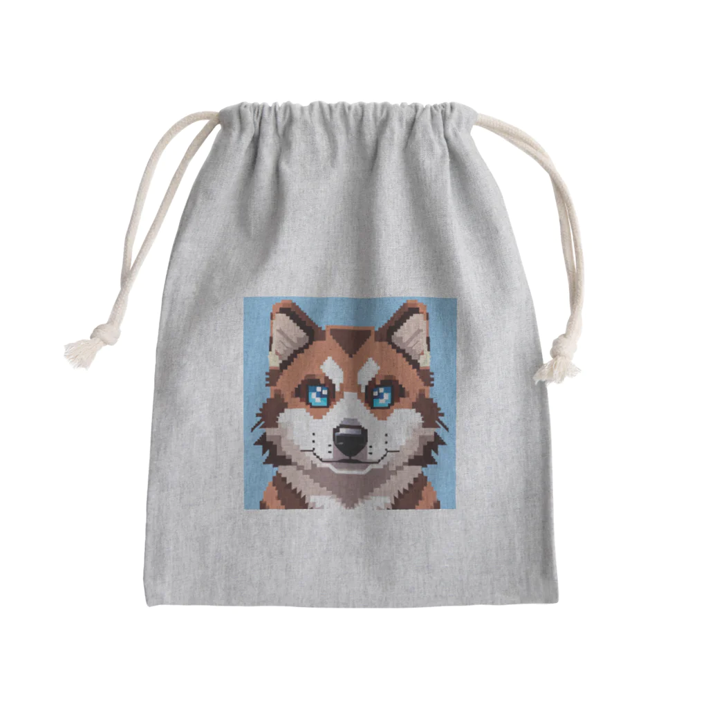 koba777のドット絵シベリアンハスキーの子犬 Mini Drawstring Bag