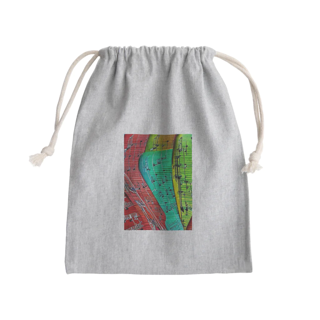 なっつ ふぁくとりーの柄物 Mini Drawstring Bag