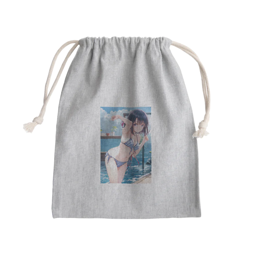 仮想の妖精たち: AI美少女の魅力のデジタル夢幻アートシリーズ Mini Drawstring Bag