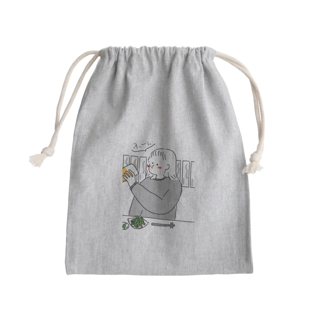 もぐ@酒場とおつまみ日記の最初のひとくち Mini Drawstring Bag