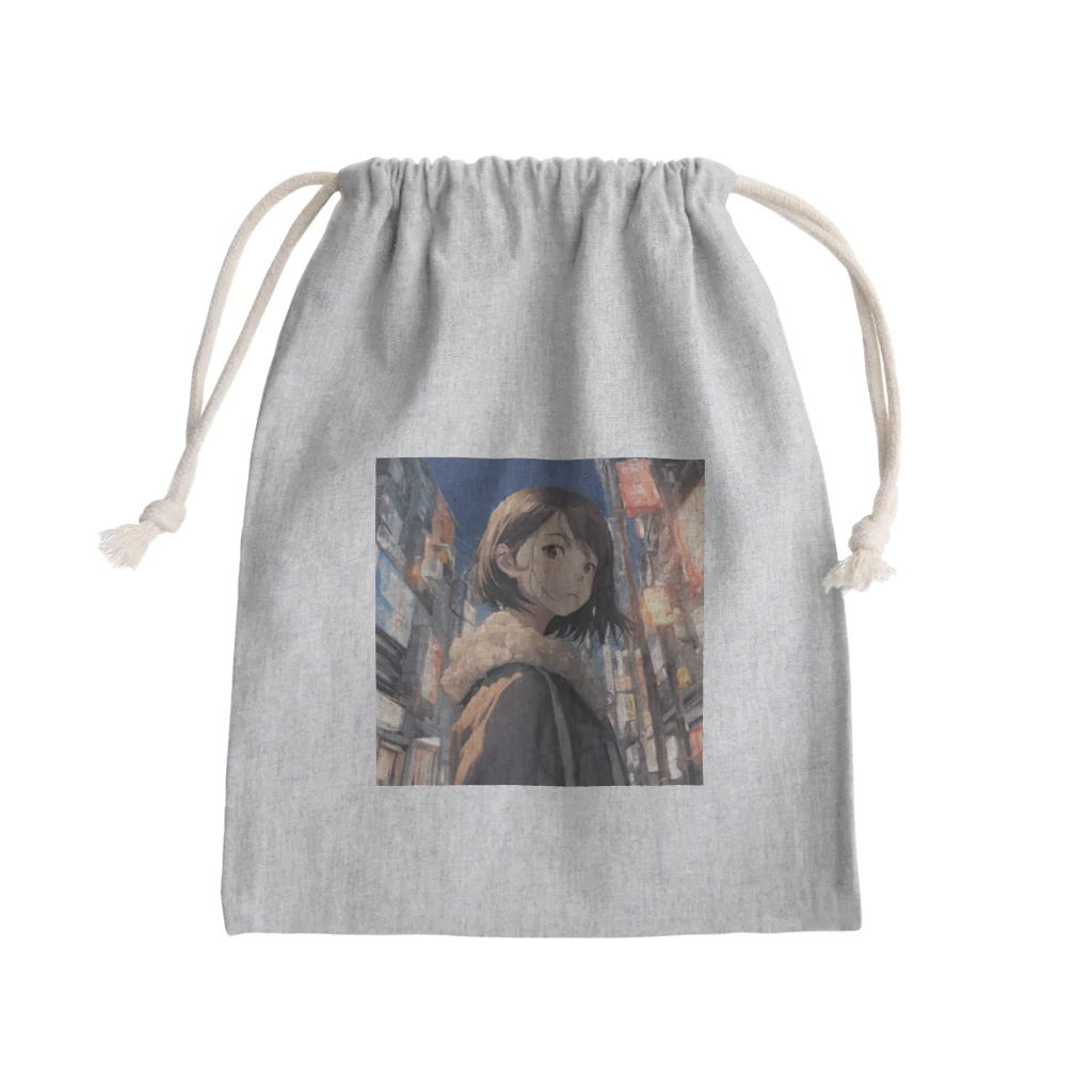 petitringo -プチリンゴ-のネオトウキョウ少女サキ Mini Drawstring Bag