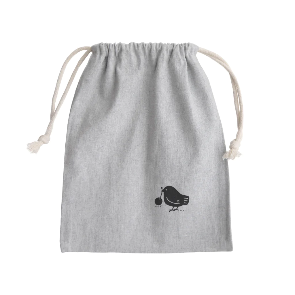 イラスト MONYAAT のワンポイント　みつぐとり Mini Drawstring Bag