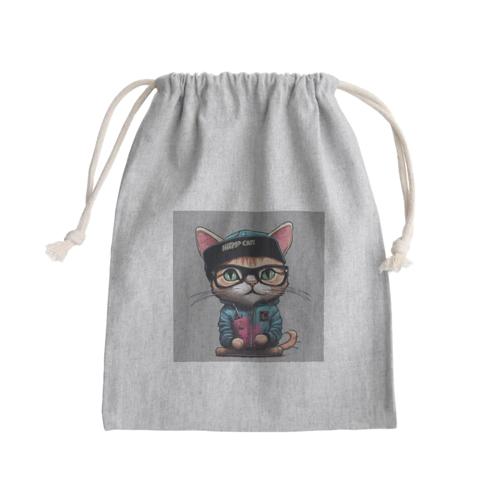 非常口社長のヒップホップ猫 Mini Drawstring Bag