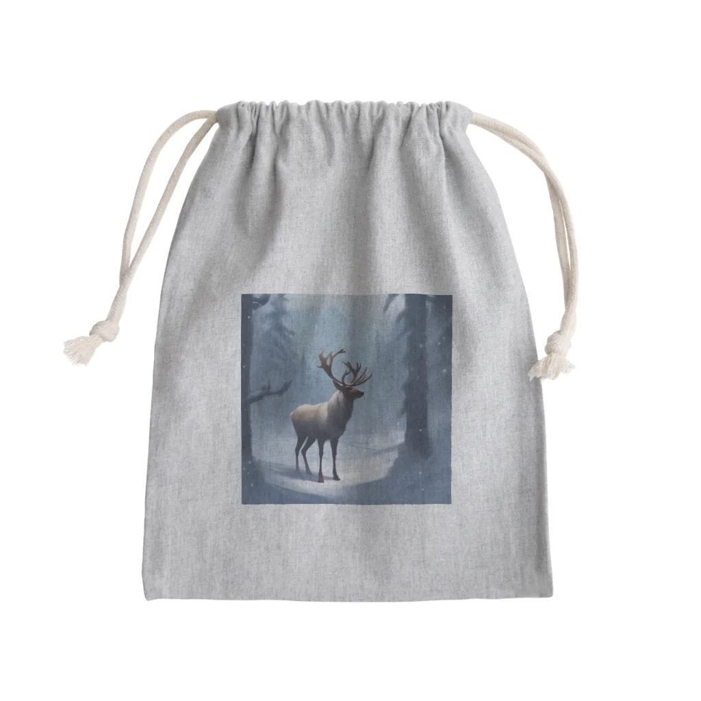 うねうねキャッチのクリスマスのトナカイ Mini Drawstring Bag