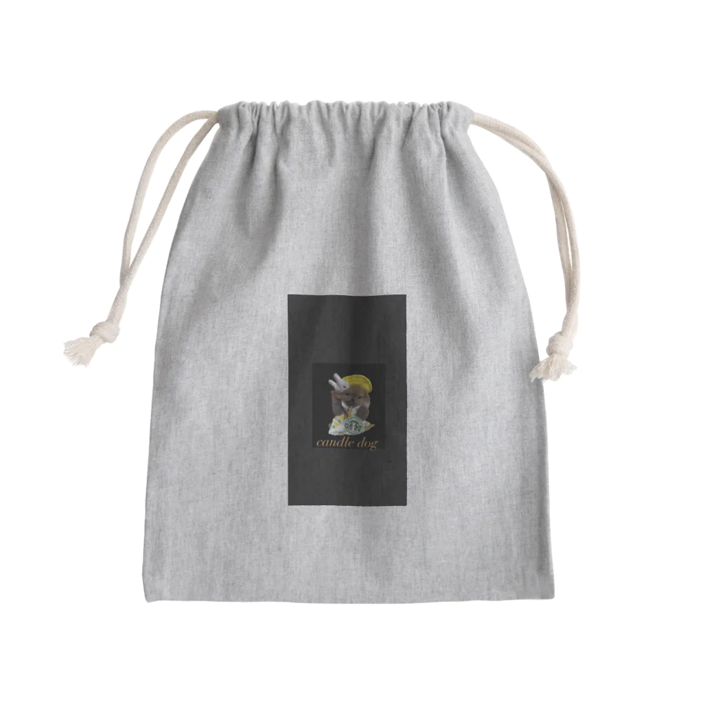 キャンドルドックの可愛いぽぽちゃん Mini Drawstring Bag