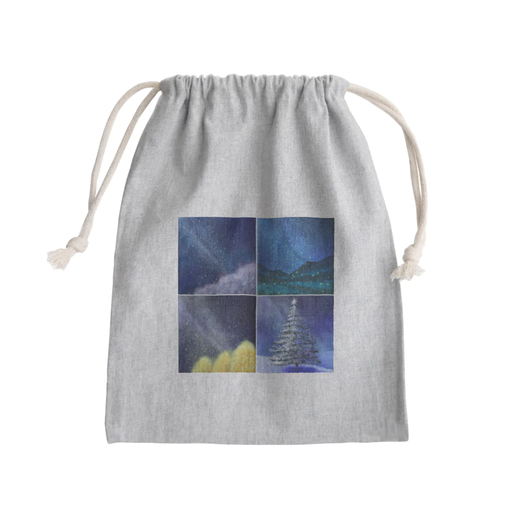 KEIKO's art factoryの「四季と星」の4部作 Mini Drawstring Bag