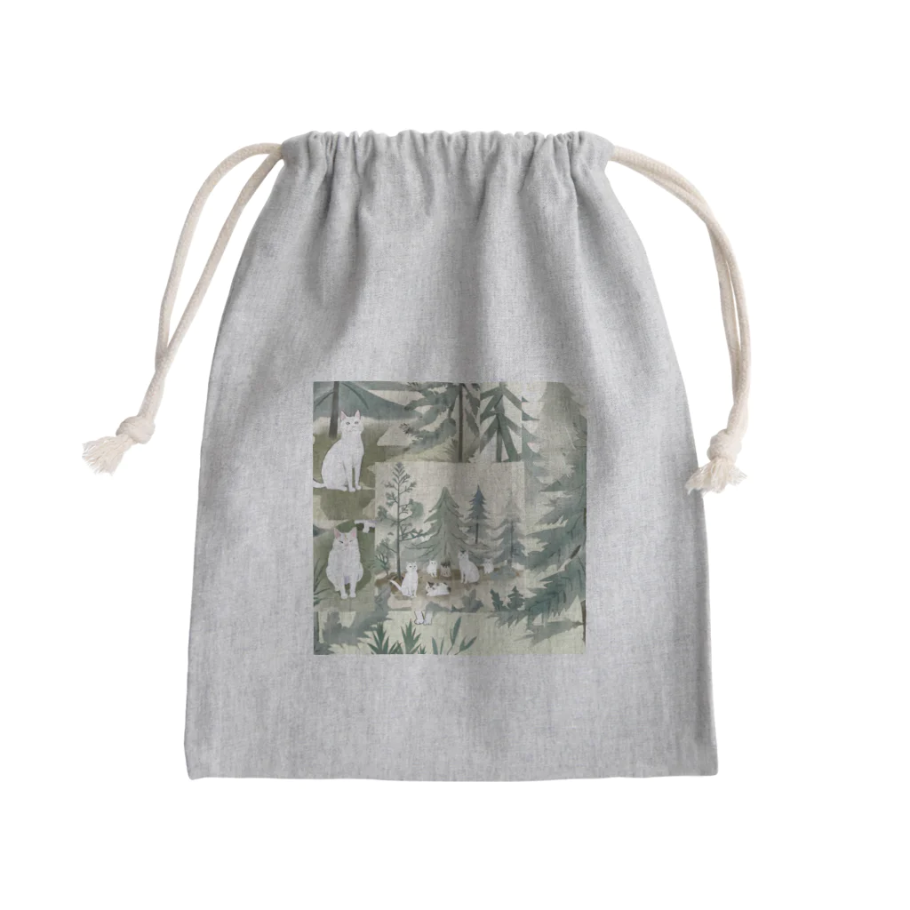 ひとやすみ　らいふの猫おかしい Mini Drawstring Bag