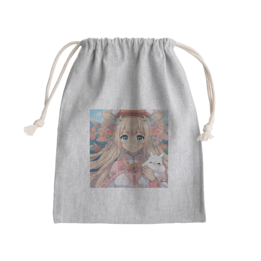 cameron2のほわほわガール Mini Drawstring Bag