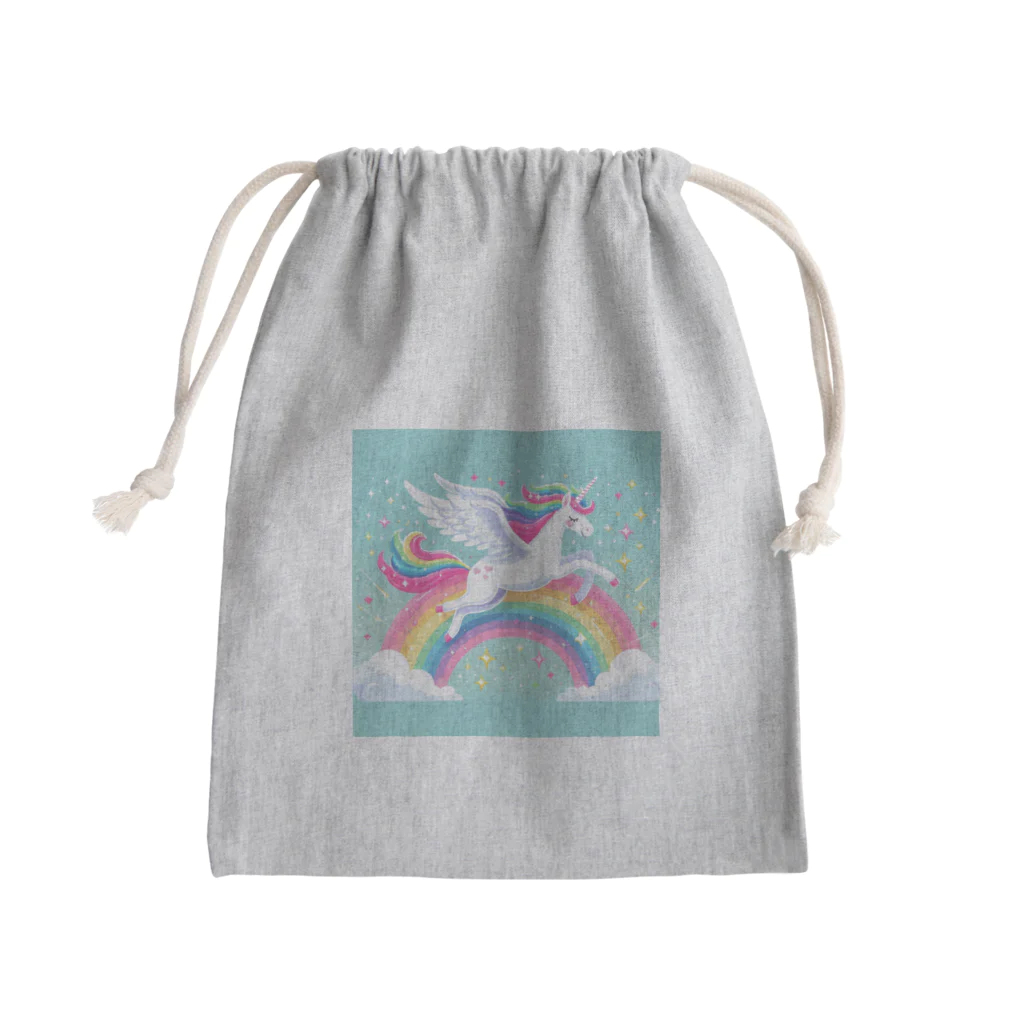 I am japanese(^▽^)/の空飛ぶユニコーン Mini Drawstring Bag