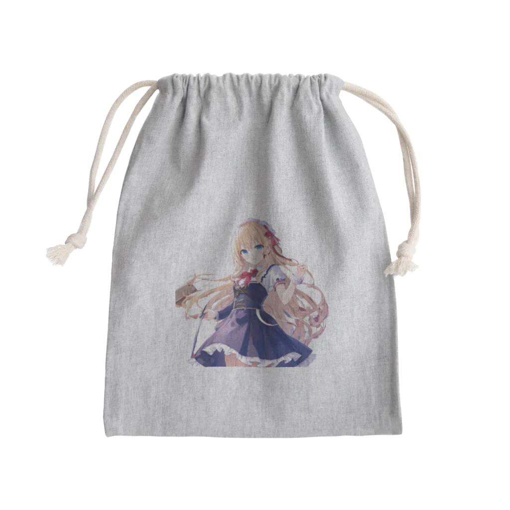 かわいい女の子とシュールな絵のアリスマーガレットちゃん Mini Drawstring Bag