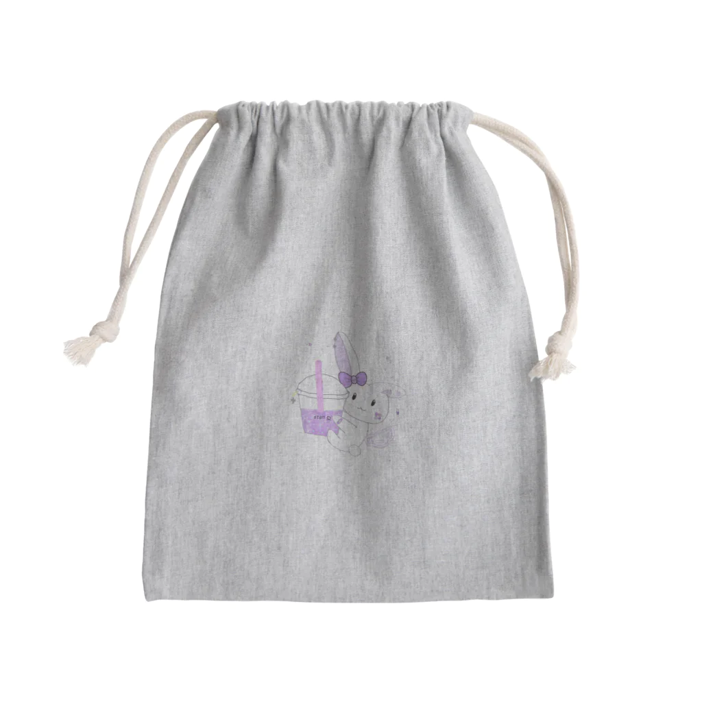 はむのショップの推しうさぎ　むらさき担当 Mini Drawstring Bag