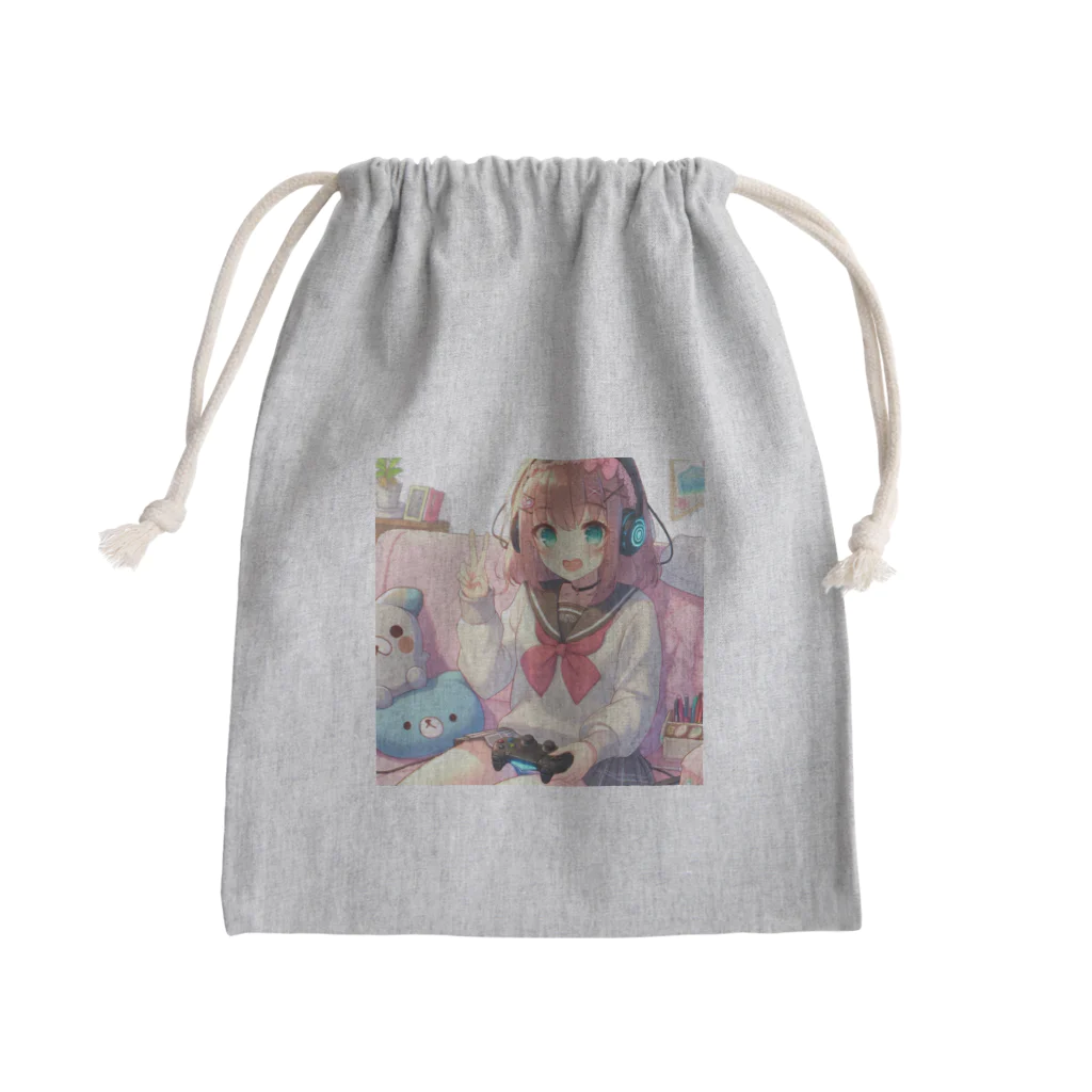 luckyTigerのゲーム女子 Mini Drawstring Bag