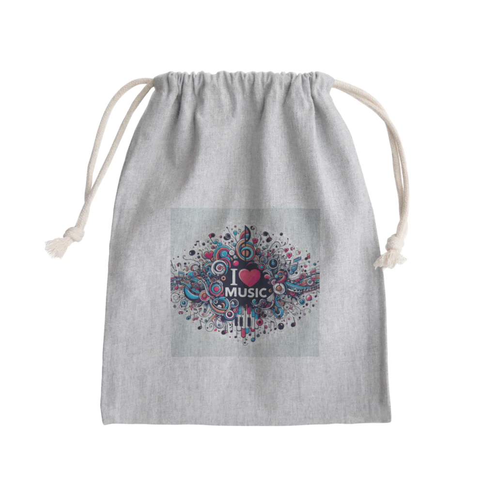 kibou0304のI love music. Mini Drawstring Bag