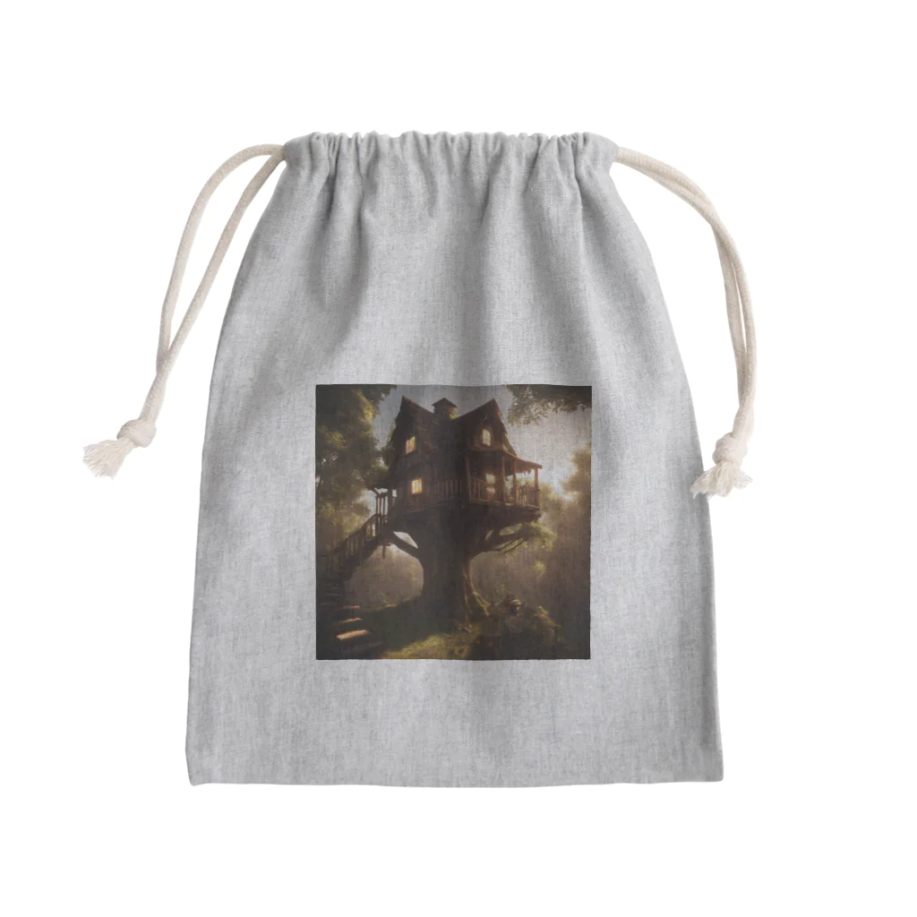 AI Imaginationのツリーハウスのイラストグッズ Mini Drawstring Bag