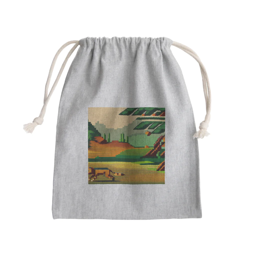 lallypipiのドット柄の世界「野生の王国」グッズ Mini Drawstring Bag