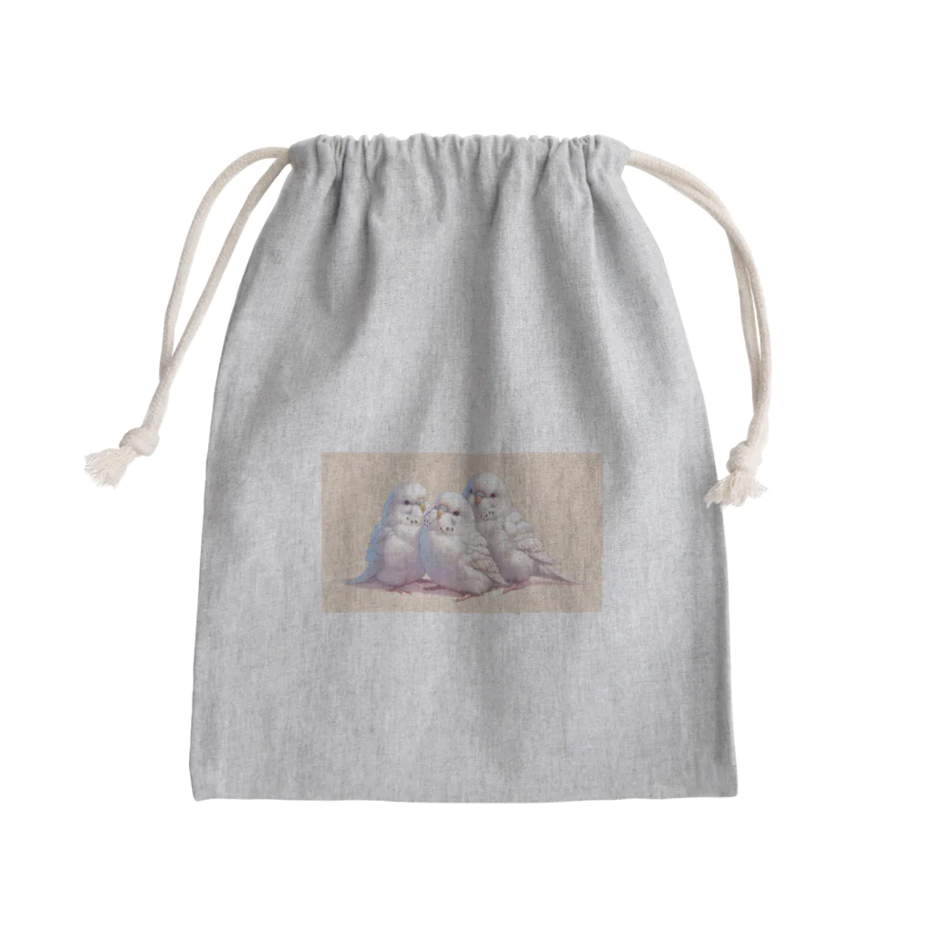 ちゅんちゅんショップの白いセキセイインコ Mini Drawstring Bag