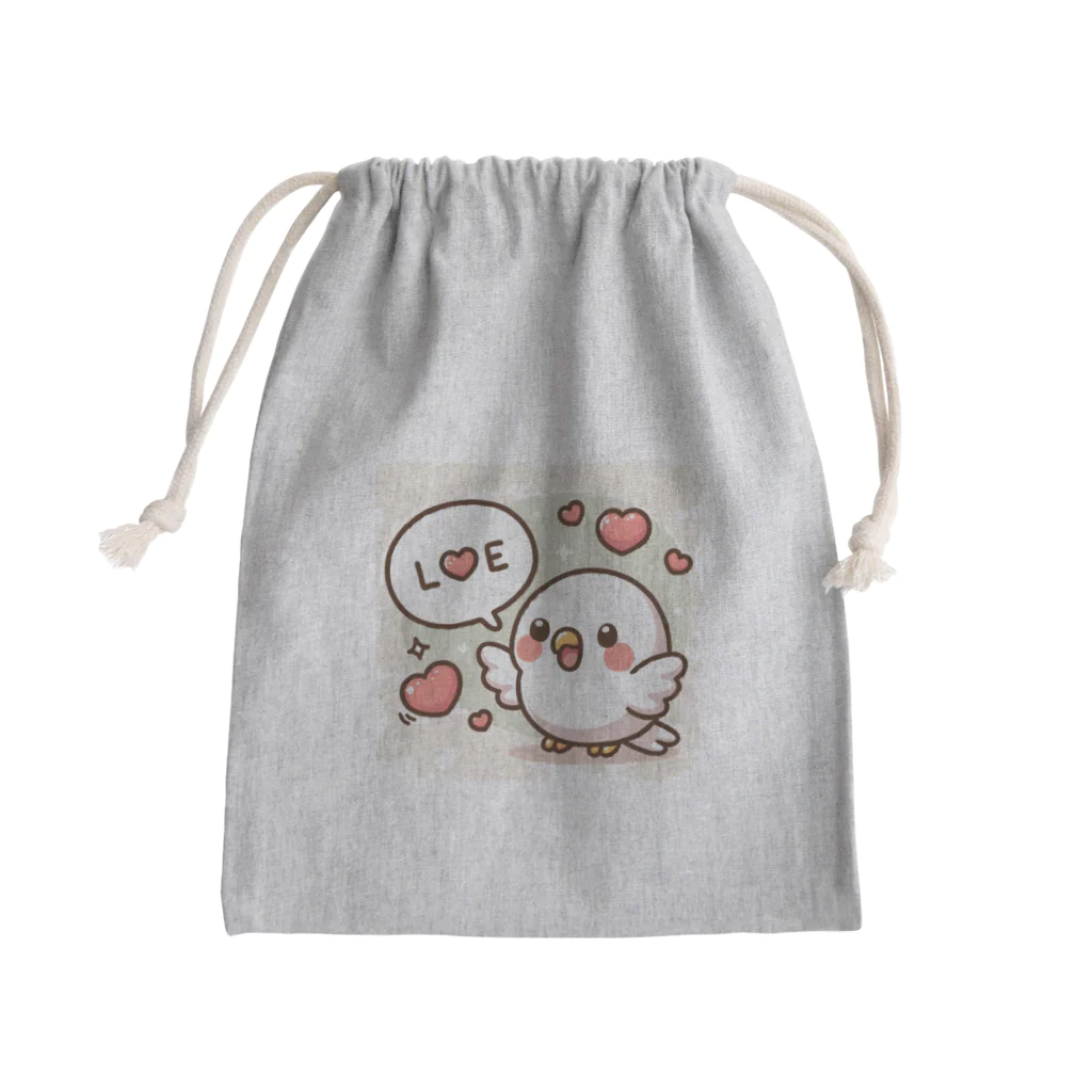 colorsの小鳥のラブちゃん Mini Drawstring Bag